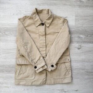 Lacoste Chore Jacket VINTAGE Women's (FR 40) 8 US RARE TONAL LOGO Coat Beige EUC